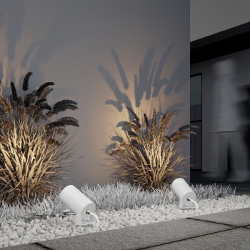 Stâlp iluminat grădină exterior Bern alb Maytoni, IP65, D11