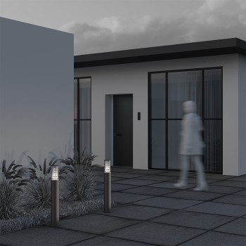 Stâlp iluminat grădină exterior Bronx gri Maytoni, H80, IP54