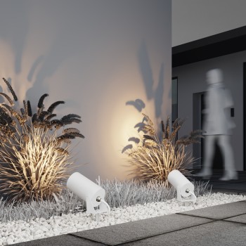 Stâlp iluminat grădină exterior Bern alb Maytoni, IP65, D13
