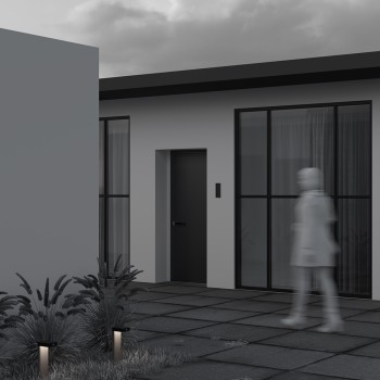 Stâlp iluminat grădină exterior Nordis negru Maytoni, H35, IP65