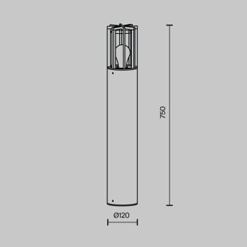 Stâlp iluminat grădină exterior Barrel grafit Maytoni, H75, IP54