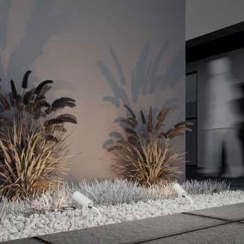Stâlp iluminat grădină exterior Bern alb Maytoni, IP65, D6