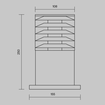 Stâlp iluminat grădină exterior Bronx gri Maytoni, H25, IP54