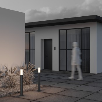 Stâlp iluminat grădină exterior Willis gri Maytoni, H80, IP54