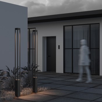 Stâlp iluminat grădină exterior Elbe grafit Maytoni, H200, IP65