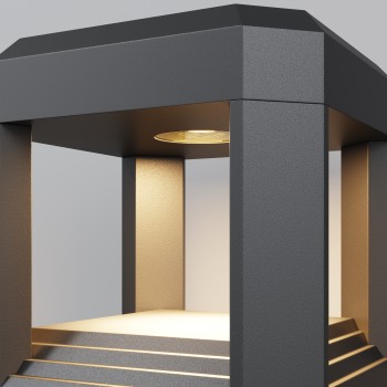 Stâlp iluminat grădină exterior Royal Mile gri Maytoni, H15, IP65