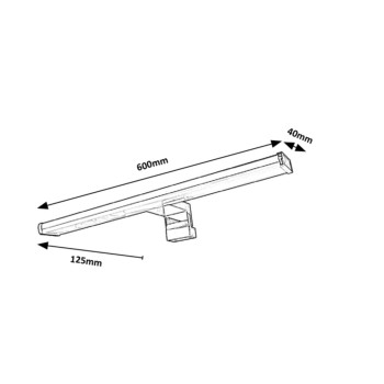 Aplica baie LED IP44 Levon crom Rabalux 2115, 12W