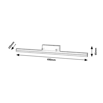Aplica baie LED IP44 Evan negru mat Rabalux 2166, 12W