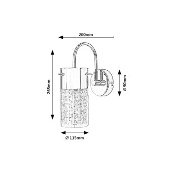 Aplica baie IP44 Niagara crom Rabalux 2194, 1xE14