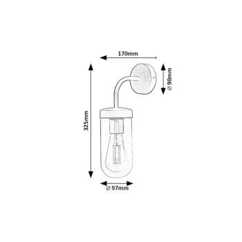 Aplica baie IP44 Yago crom Rabalux 3309, 1xE27