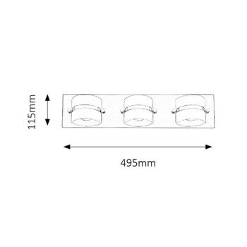 Aplica baie LED IP44 Tony crom Rabalux 5491, 15W