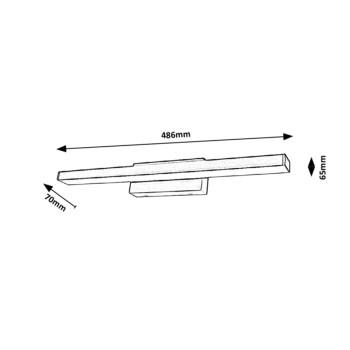 Aplica baie LED IP44 John negru mat Rabalux 5732, 12W