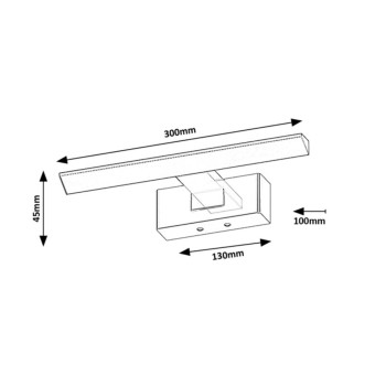 Aplica baie LED IP44 Loric negru Rabalux 75024, 6W