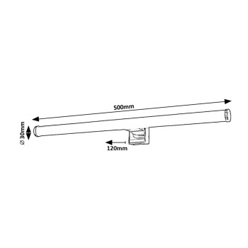 Aplica baie LED IP44 Nour crom Rabalux 75038, 9W