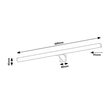 Aplica baie LED IP44 Oliro negru Rabalux 75052, 9W