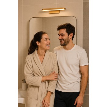 Aplica baie LED IP44 Odran auriu Rabalux 75055, 15W