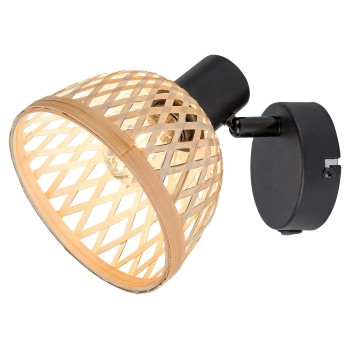 Aplica de perete Rattan negru mat Rabalux 3133, 1xE14