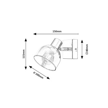 Aplica de perete Tarien crom Rabalux 3248, 1xE14