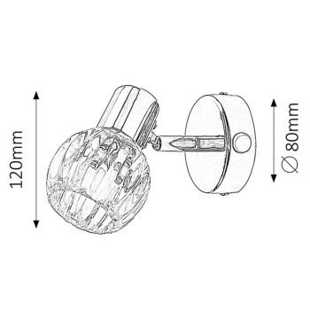 Aplica de perete Lauren crom Rabalux 6091, 1xE14