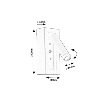 Aplica de perete LED Gello alb Rabalux 71286, 4W