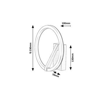 Aplica de perete LED Renara negru/ auriu Rabalux 71350, 8W