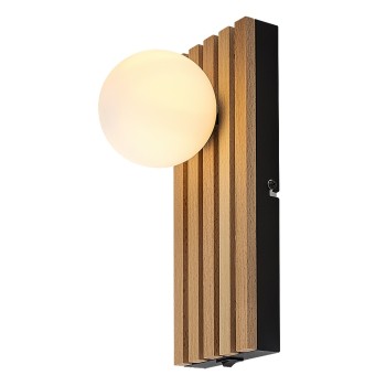 Aplica de perete Noxelle negru mat/ stejar Rabalux 71421, 1xG9