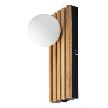 Aplica de perete Noxelle negru mat/ stejar Rabalux 71421, 1xG9
