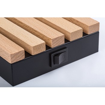 Aplica de perete Noxelle negru mat/ stejar Rabalux 71421, 1xG9
