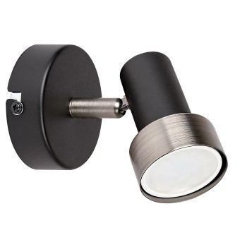 Aplica de perete Konrad negru mat Rabalux 73011, 1xGU10
