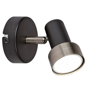 Aplica de perete Konrad negru mat Rabalux 73011, 1xGU10