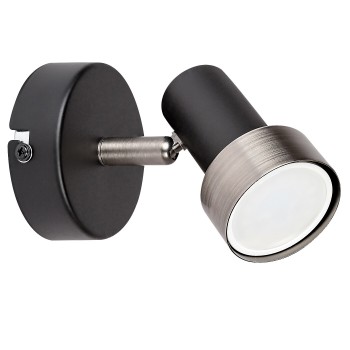 Aplica de perete Konrad negru mat Rabalux 73011, 1xGU10