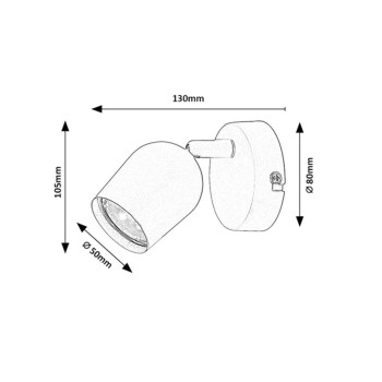 Aplica de perete Lianet gri-bej Rabalux 73098, 1xGU10