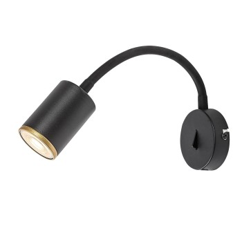 Aplica de perete Nolie negru mat Rabalux 73111, 1xGU10