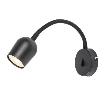 Aplica de perete Lianet negru mat Rabalux 73113, 1xGU10