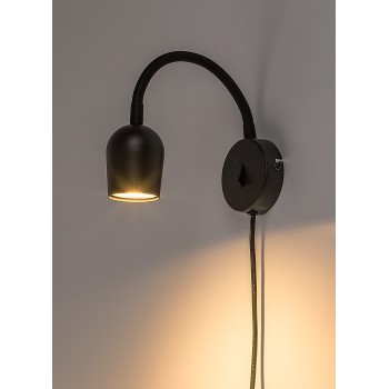 Aplica de perete Lianet negru mat Rabalux 73113, 1xGU10