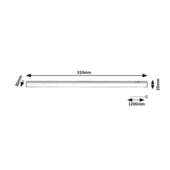 Aplica LED bucatarie Greg negru Rabalux 78003, 31 cm, 4W