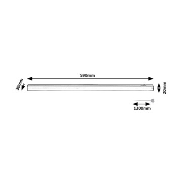 Aplica LED bucatarie Greg negru Rabalux 78004, 59 cm, 9W