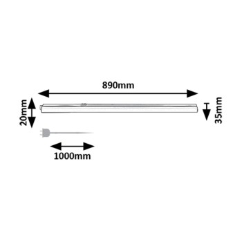 Aplica LED bucatarie Bareg alb Rabalux 78009, 89 cm, 12W