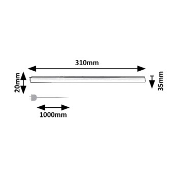 Aplica LED bucatarie Bareg negru Rabalux 78012, 31 cm, 4W