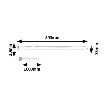 Aplica LED bucatarie Bareg negru Rabalux 78014, 89 cm, 12W