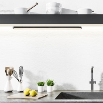 Aplica LED bucatarie Bareg negru Rabalux 78015, 119 cm, 16W