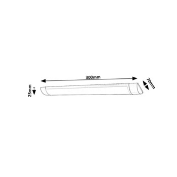 Aplica LED bucatarie cu senzor Batten light2 alb Rabalux 78022, 30 cm, 10W