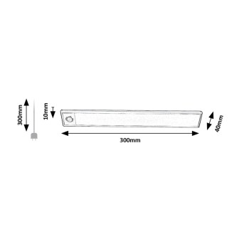 Aplica LED bucatarie Ivanna argintiu Rabalux 78035, 30 cm, 2W
