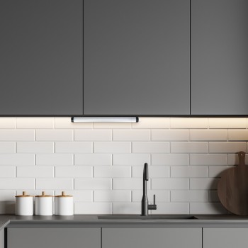 Aplica LED bucatarie cu senzor Lendva argintiu Rabalux 78036, 30 cm, 3W