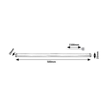 Aplica LED bucatarie Lendva argintiu Rabalux 78037, 50 cm, 5W