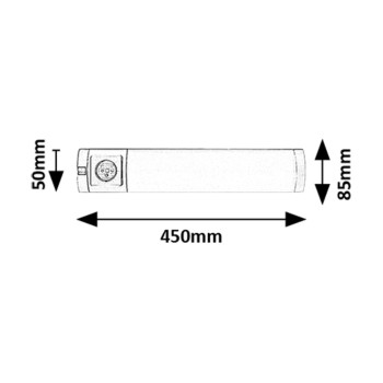 Aplica LED bucatarie Soft 2E argintiu Rabalux 78038, 45 cm, 5W