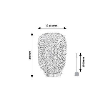 Veioza Alinafe natur Rabalux 74016, 1xE14