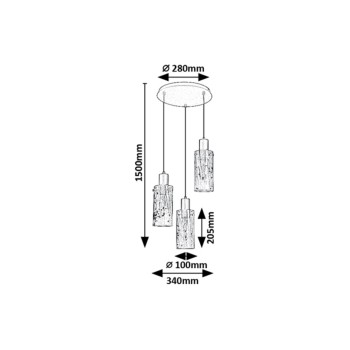 Pendul Fumea negru Rabalux 72038, 3xE27
