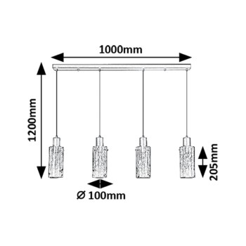 Pendul Fumea negru Rabalux 72039, 4xE27
