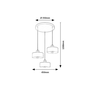 Pendul Tisandra gri-bej/ auriu Rabalux 72143, 3xE27